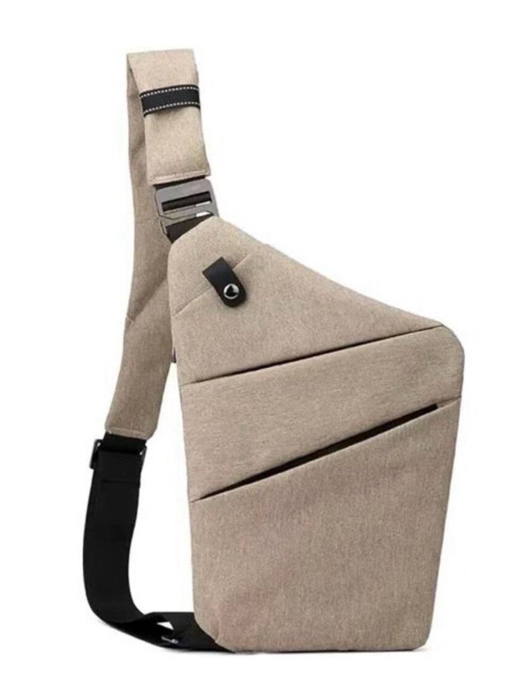 Beige Travel Sling Bag for Women - Minimal Crossbody Carry